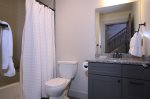 Full Bath in Hallway shared by King Guest Bed and Bunk Room